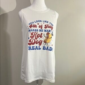 SHEIN White Graphic Tank Top